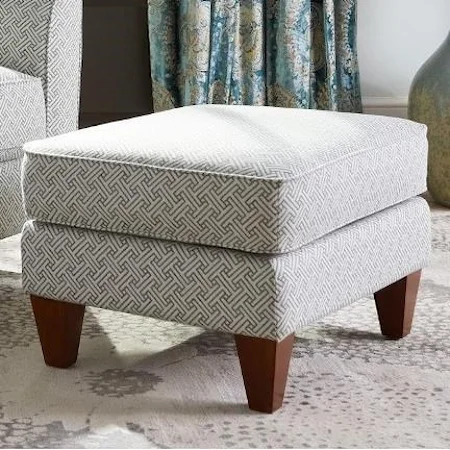 Allegra Ottoman with Tapered Wood Legs